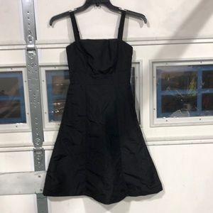 H&M all black plain dress with removable straps with zipper, size 4